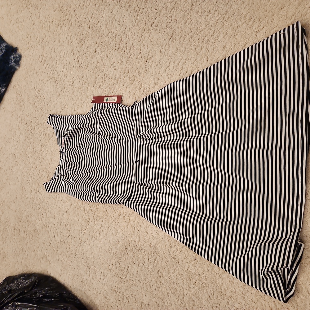 Merona black & white striped dress